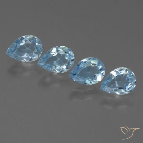 3.37ctw Naturel Bleu ciel Topaze, En forme de poire, VS