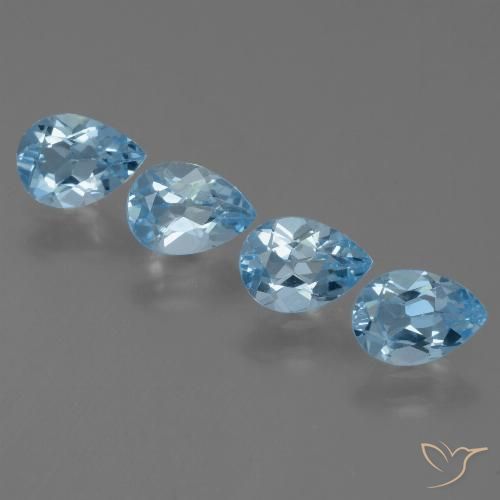 3.41ctw Naturel Bleu Suisse Topaze, En forme de poire, VS