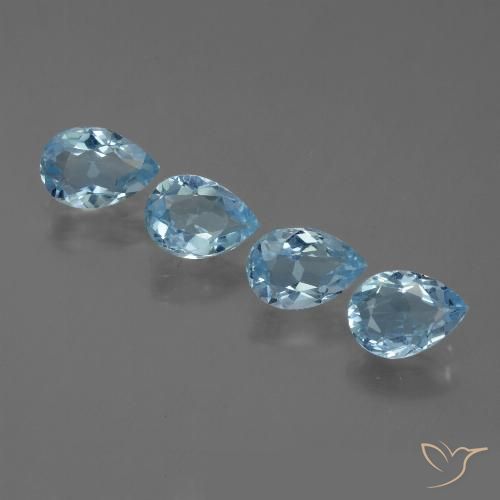 3.27ctw Naturel Bleu ciel Topaze, En forme de poire, VS