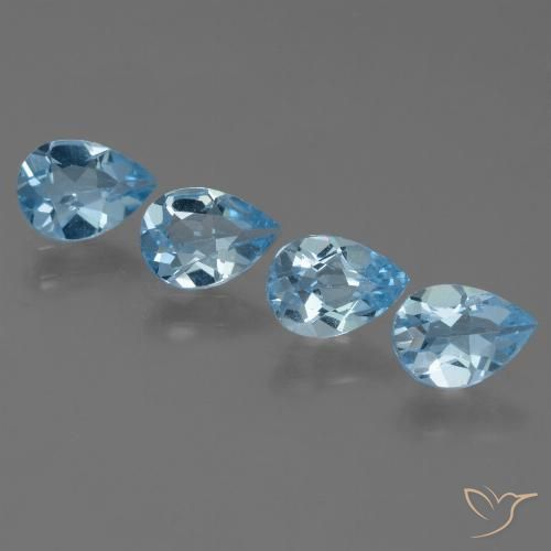 3.10ctw Naturel Bleu Suisse Topaze, En forme de poire, VS