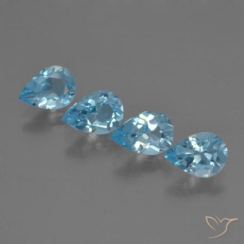 2.74ctw Naturel Bleu Suisse Topaze, En forme de poire, VS