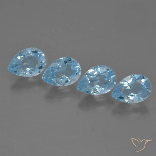3.51ctw Naturel Bleu ciel Topaze, En forme de poire, VS