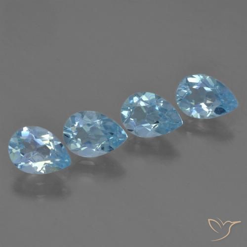 3.16ctw Naturel Bleu Suisse Topaze, En forme de poire, VS