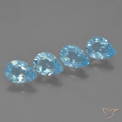 3.04ctw Naturel Bleu ciel Topaze, En forme de poire, VS