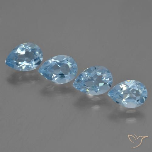 3.30ctw Naturel Bleu Suisse Topaze, En forme de poire, VS