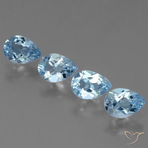 3.20ctw Naturel Bleu Suisse Topaze, En forme de poire, VS