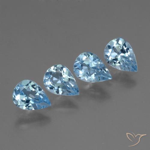2.87ctw Naturel Bleu ciel Topaze, En forme de poire, VS