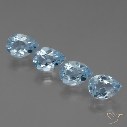 3.43ctw Naturel Bleu ciel Topaze, En forme de poire, VS