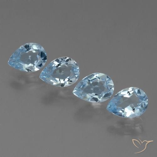 3.42ctw Naturel Bleu ciel Topaze, En forme de poire, VS