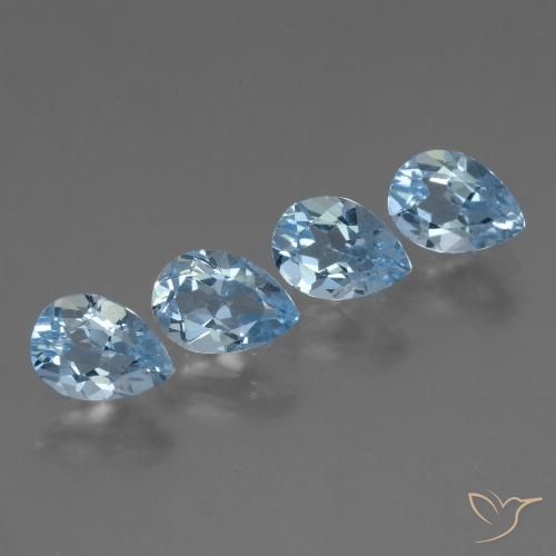 3.45ctw Naturel Bleu Suisse Topaze, En forme de poire, VS