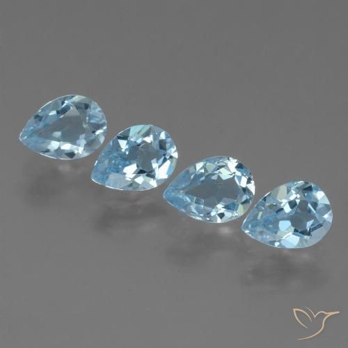 3.43ctw Naturel Bleu ciel Topaze, En forme de poire, VS
