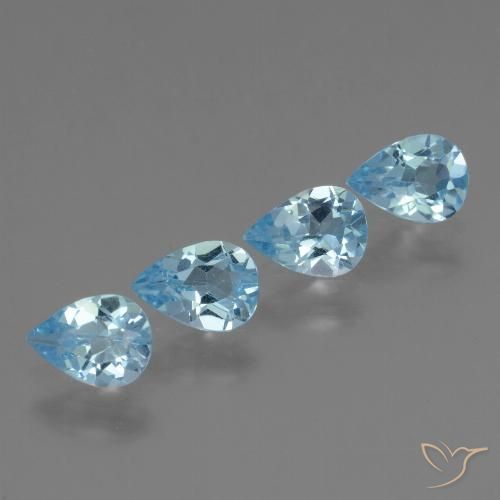2.82ctw Naturel Bleu ciel Topaze, En forme de poire, VS