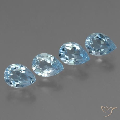 3.26ctw Naturel Bleu ciel Topaze, En forme de poire, VS