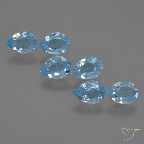 3.21ctw Naturel Bleu Suisse Topaze, En forme de poire, VS