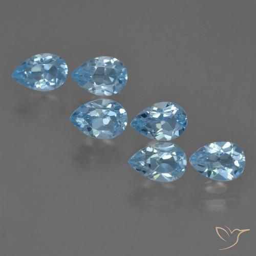 3.44ctw Naturel Bleu Suisse Topaze, En forme de poire, VS