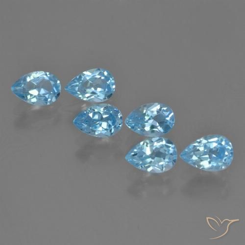 3.68ctw Naturel Bleu Suisse Topaze, En forme de poire, VS