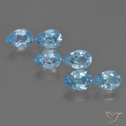 3.16ctw Naturel Bleu Suisse Topaze, En forme de poire, VS