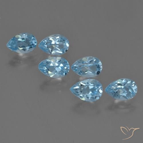 3.38ctw Naturel Bleu Suisse Topaze, En forme de poire, VS