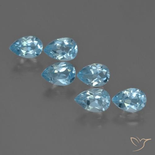 3.12ctw Naturel Bleu ciel Topaze, En forme de poire, VS