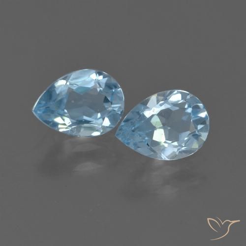 1.60ctw Naturel Bleu ciel Topaze, En forme de poire, VVS-VS