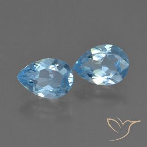 Shop natural 1.56ct Bleu Suisse Topaze gems, En forme de poire, from Brésil at GemSelect. In stock, global shipping!
