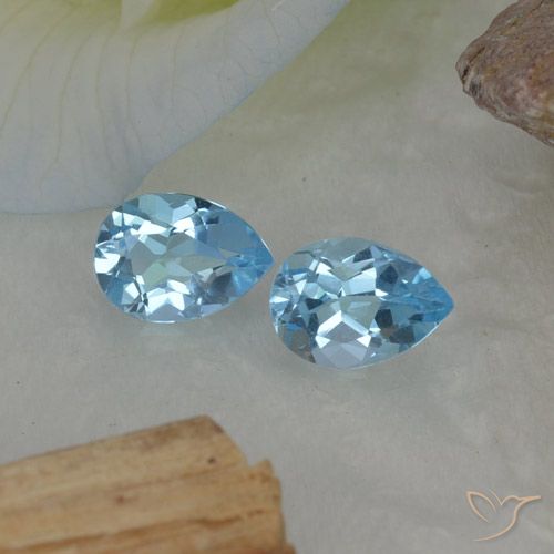 1.75ctw Naturel Bleu ciel Topaze, En forme de poire, VVS-VS