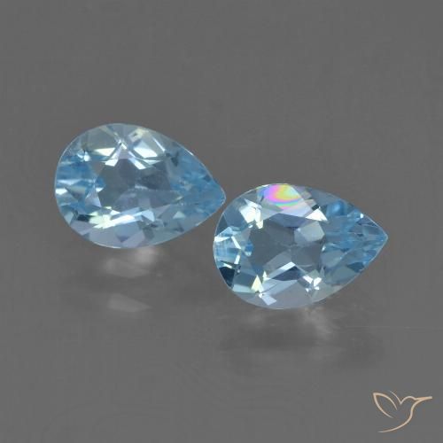 1.65ctw Naturel Bleu Suisse Topaze, En forme de poire, VVS-VS