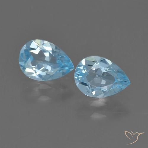 1.61ctw Naturel Bleu ciel Topaze, En forme de poire, VVS-VS