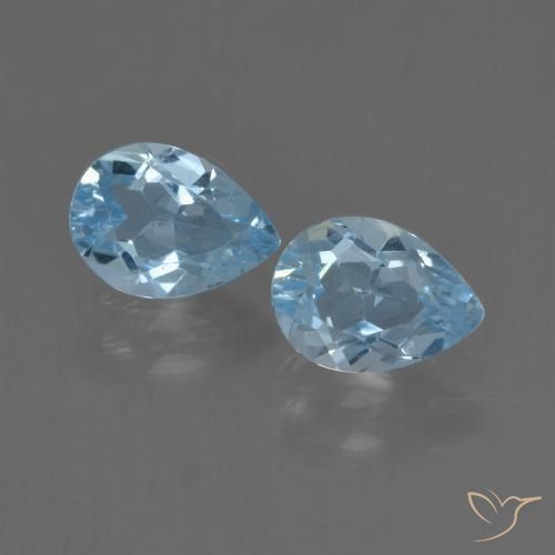 1.71ctw Naturel Bleu ciel Topaze, En forme de poire, VVS-VS