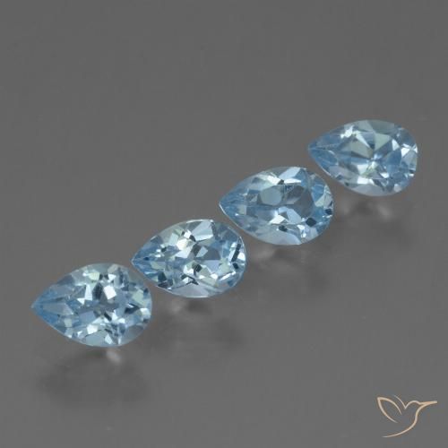 2.45ctw Naturel Bleu Suisse Topaze, En forme de poire, VS