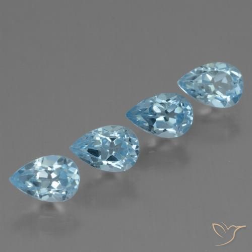 2.49ctw Naturel Bleu Suisse Topaze, En forme de poire, VS
