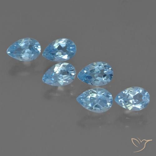 3.29ctw Naturel Bleu Suisse Topaze, En forme de poire, VS
