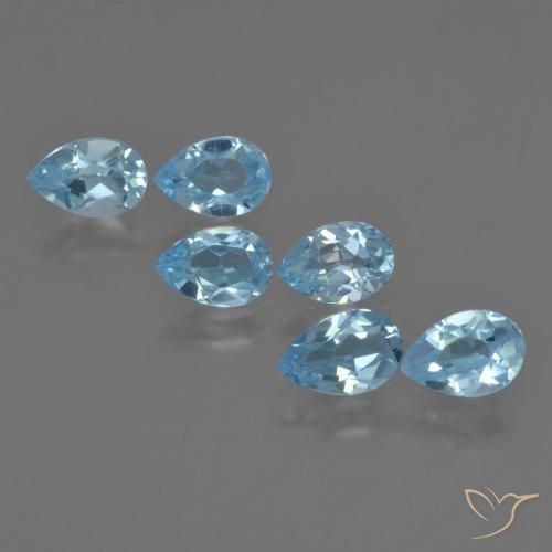 2.93ctw Naturel Bleu ciel Topaze, En forme de poire, VS