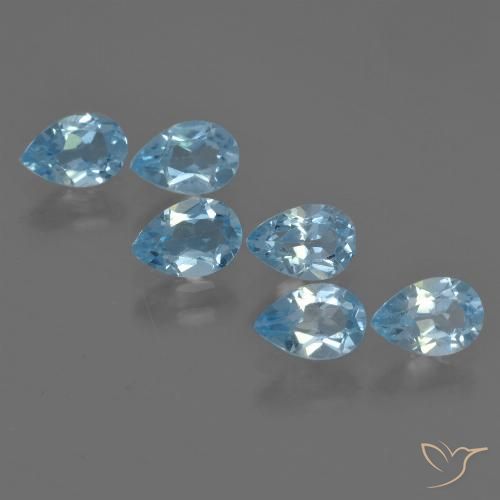 2.96ctw Naturel Bleu Suisse Topaze, En forme de poire, VS
