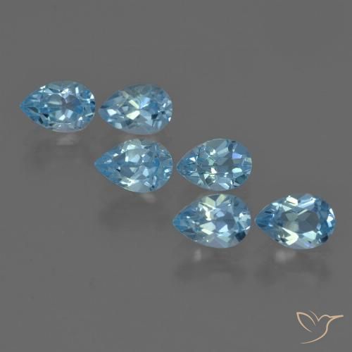 3.24ctw Naturel Bleu Suisse Topaze, En forme de poire, VS