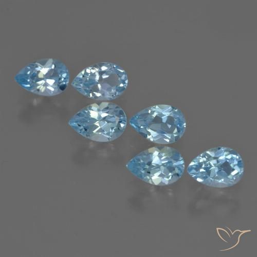 3.34ctw Naturel Bleu Suisse Topaze, En forme de poire, VS