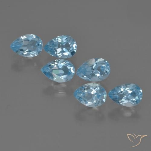 3.31ctw Naturel Bleu Suisse Topaze, En forme de poire, VS