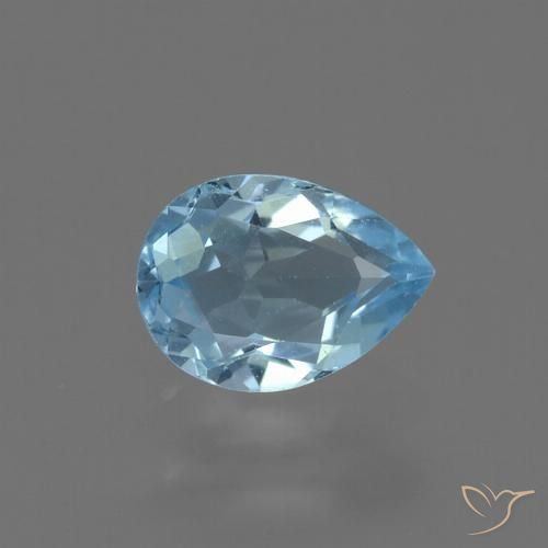 0.81ct Naturel Bleu Suisse Topaze, En forme de poire, VVS-VS