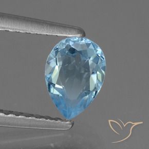 Topaze Bleu Suisse naturelle En forme de poire, 0.81 ct, VVS-VS