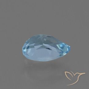 Topaze Bleu Suisse naturelle En forme de poire, 0.81 ct, VVS-VS