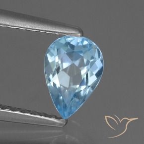 Topaze Bleu ciel naturelle En forme de poire, 0.83 ct, VVS-VS
