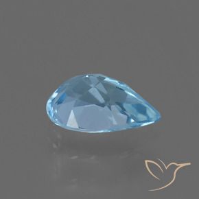 Topaze Bleu ciel naturelle En forme de poire, 0.83 ct, VVS-VS