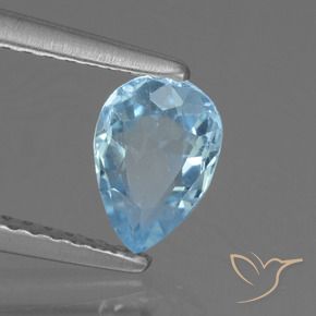 Topaze Bleu ciel naturelle En forme de poire, 0.90 ct, VS