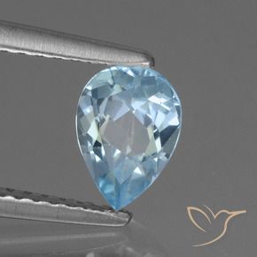 Topaze Bleu ciel naturelle En forme de poire, 0.83 ct, VVS-VS