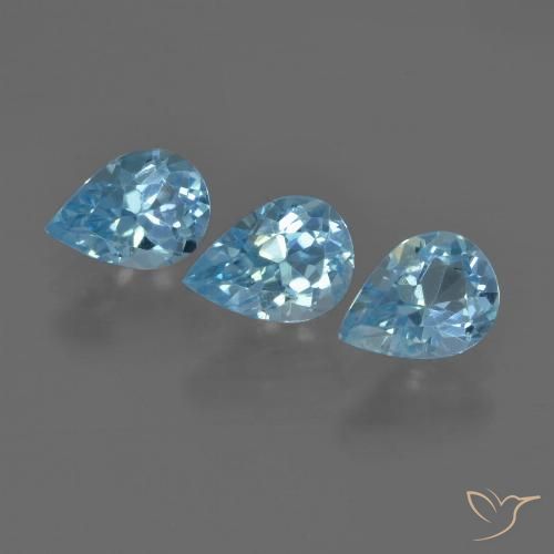 2.17ctw Naturel Bleu Suisse Topaze, En forme de poire, VVS-VS