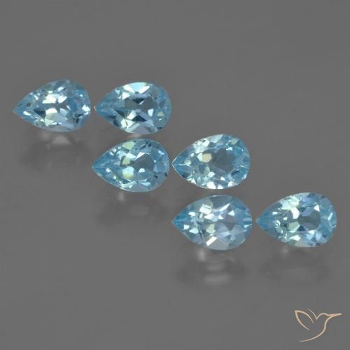 3.41ctw Naturel Bleu ciel Topaze, En forme de poire, VS