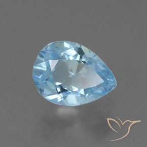 Topaze Bleu ciel naturelle En forme de poire, 0.82 ct, VS