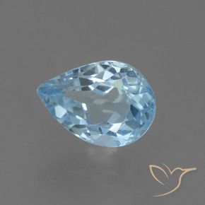 Topaze Bleu ciel naturelle En forme de poire, 0.88 ct, VS