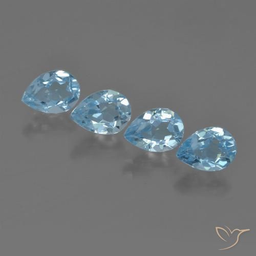 3.33ctw Naturel Bleu Suisse Topaze, En forme de poire, VVS-VS