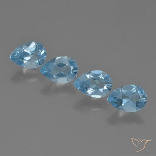 3.19ctw Naturel Bleu Suisse Topaze, En forme de poire, VVS-VS